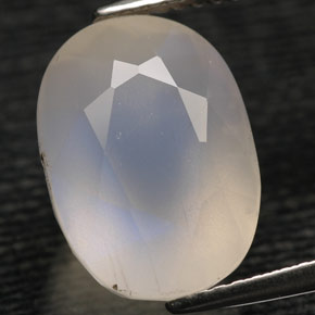 Pietra di luna arcobaleno Bianco naturale da 6.67 ct, Trasparente, Trasparente/Traslucido
