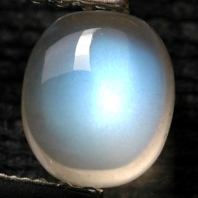 Pietra di luna arcobaleno naturale bianco da 1,09 ct, trasparente, trasparente/traslucido