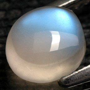 Pietra di luna arcobaleno naturale bianco da 1,09 ct, trasparente, trasparente/traslucido