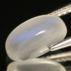 Pietra di luna arcobaleno naturale bianco da 1,80 ct, trasparente, trasparente/traslucido