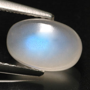 Pietra di luna arcobaleno naturale bianco da 2,15 ct, trasparente, trasparente/traslucido