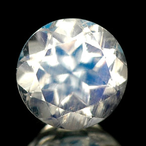 Pietra di luna arcobaleno naturale bianco da 0,80 ct, trasparente, trasparente/traslucido