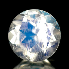 Pietra di luna arcobaleno naturale bianco da 0,80 ct, trasparente, trasparente/traslucido
