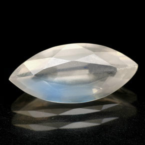 Pietra di luna arcobaleno naturale bianco da 1,58 ct, trasparente, trasparente/traslucido