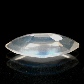 Pietra di luna arcobaleno naturale bianco da 1,58 ct, trasparente, trasparente/traslucido