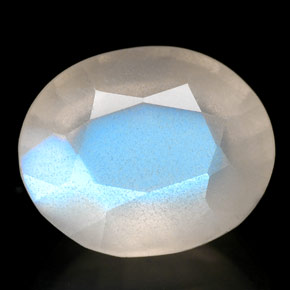 Pietra di luna arcobaleno Blu bianco naturale da 2.33 ct, Trasparente, Trasparente/Traslucido
