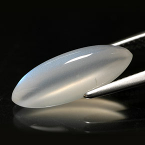 Pietra di luna arcobaleno naturale bianco da 5,06 ct, trasparente, trasparente/traslucido