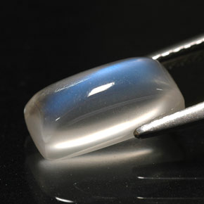 Pietra di luna arcobaleno naturale bianco da 2,51 ct, trasparente, trasparente/traslucido