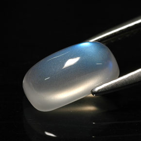 Pietra di luna arcobaleno naturale bianco da 2,11 ct, trasparente, trasparente/traslucido
