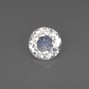 Pietra di luna arcobaleno naturale bianco da 0,77 ct, taglio rotondo, VS