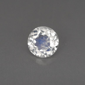 Pietra di luna arcobaleno naturale bianco da 0,77 ct, taglio rotondo, VS