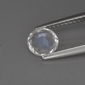Pietra di luna arcobaleno naturale bianco da 0,77 ct, taglio rotondo, VS
