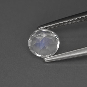 Pietra di luna arcobaleno naturale bianco da 0,72 ct, taglio rotondo, VS