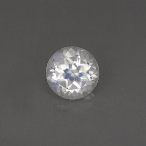 Pietra di luna arcobaleno naturale bianco da 0,75 ct, taglio rotondo, VS
