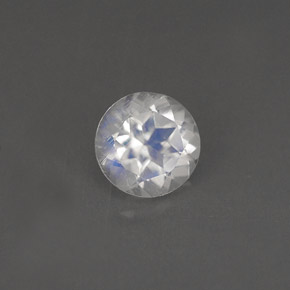 Pietra di luna arcobaleno naturale bianco da 0,75 ct, taglio rotondo, VS