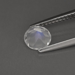 Pietra di luna arcobaleno naturale bianco da 0,75 ct, taglio rotondo, VS
