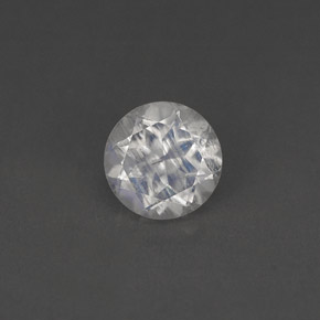 Pietra di luna arcobaleno naturale bianco da 0,79 ct, taglio rotondo, VS
