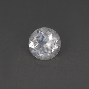 Pietra di luna arcobaleno naturale bianco da 0,79 ct, taglio rotondo, VS