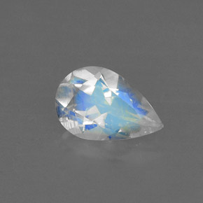 Pietra di luna arcobaleno Blu bianco naturale da 0.66 ct, Forma a pera, VVS-VS