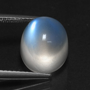 Pietra di luna arcobaleno Blu bianco naturale da 7.08 ct, Trasparente, Trasparente/Traslucido