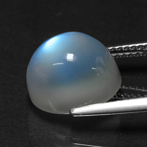 Pietra di luna arcobaleno Blu bianco naturale da 7.08 ct, Trasparente, Trasparente/Traslucido