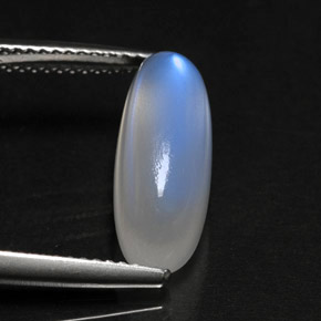 Pietra di luna arcobaleno naturale bianco da 5,16 ct, trasparente, trasparente/traslucido