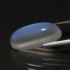 Pietra di luna arcobaleno naturale bianco da 5,16 ct, trasparente, trasparente/traslucido