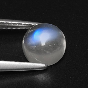 Pietra di luna arcobaleno Blu bianco naturale da 1.71 ct, Trasparente, Trasparente/Traslucido