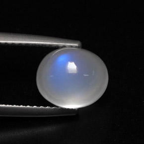 Pietra di luna arcobaleno naturale bianco da 3,52 ct, trasparente, trasparente/traslucido