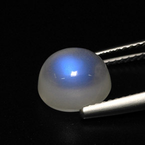 Pietra di luna arcobaleno naturale bianco da 3,52 ct, trasparente, trasparente/traslucido
