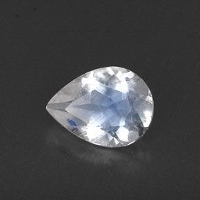 Pietra di luna arcobaleno naturale bianco da 0,53 ct, trasparente, trasparente/traslucido