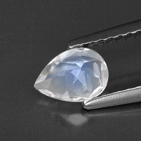 Pietra di luna arcobaleno naturale bianco da 0,53 ct, trasparente, trasparente/traslucido