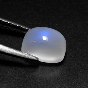 Pietra di luna arcobaleno blu e bianco naturale da 2,07 ct, trasparente, trasparente/traslucido