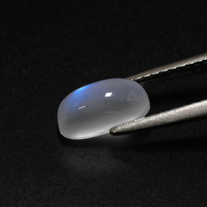 Pietra di luna arcobaleno Blu bianco naturale da 1.39 ct, Trasparente, Trasparente/Traslucido