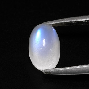 Pietra di luna arcobaleno naturale bianco da 1,78 ct, trasparente, trasparente/traslucido