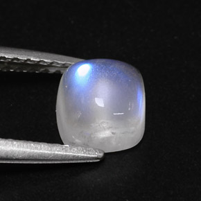 Pietra di luna arcobaleno Blu bianco naturale da 1.23 ct, Trasparente, Trasparente/Traslucido