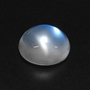 Pietra di luna arcobaleno naturale bianco da 5,39 ct, trasparente, trasparente/traslucido