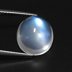 Pietra di luna arcobaleno naturale bianco da 5,39 ct, trasparente, trasparente/traslucido