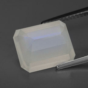 Pietra di luna arcobaleno naturale bianco da 6,76 ct, trasparente, trasparente/traslucido