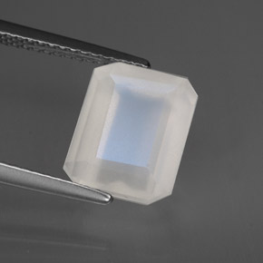 Pietra di luna arcobaleno naturale bianco da 4,16 ct, trasparente, trasparente/traslucido
