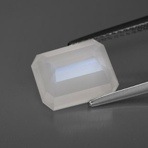 Pietra di luna arcobaleno naturale bianco da 4,16 ct, trasparente, trasparente/traslucido