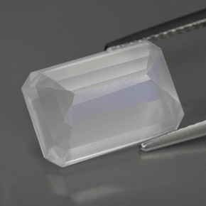 Pietra di luna arcobaleno Blu bianco naturale da 8.16 ct, Trasparente, Trasparente/Traslucido