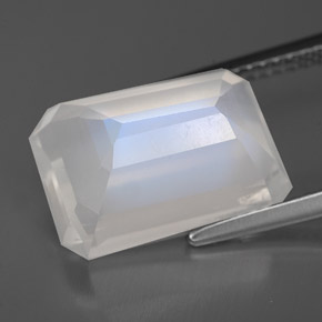 Pietra di luna arcobaleno Blu bianco naturale da 8.24 ct, Trasparente, Trasparente/Traslucido