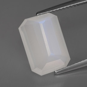 Pietra di luna arcobaleno naturale bianco da 6,93 ct, trasparente, trasparente/traslucido