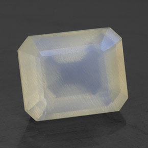 Pietra di luna arcobaleno naturale bianco da 5,10 ct, trasparente, trasparente/traslucido