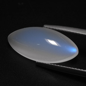 Pietra di luna arcobaleno naturale bianco da 5,97 ct, trasparente, trasparente/traslucido
