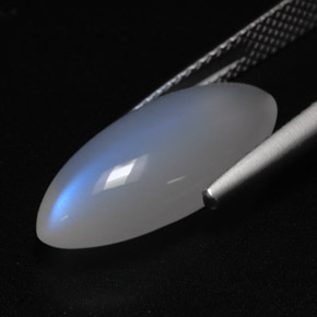 Pietra di luna arcobaleno naturale bianco da 5,97 ct, trasparente, trasparente/traslucido