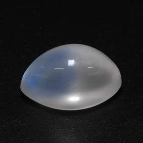 Pietra di luna arcobaleno naturale bianco da 6,27 ct, trasparente, trasparente/traslucido