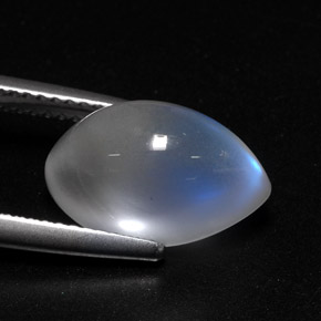 Pietra di luna arcobaleno naturale bianco da 6,27 ct, trasparente, trasparente/traslucido