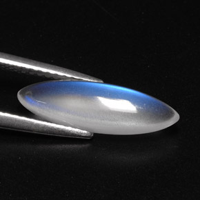 Pietra di luna arcobaleno naturale bianco da 2,14 ct, trasparente, trasparente/traslucido